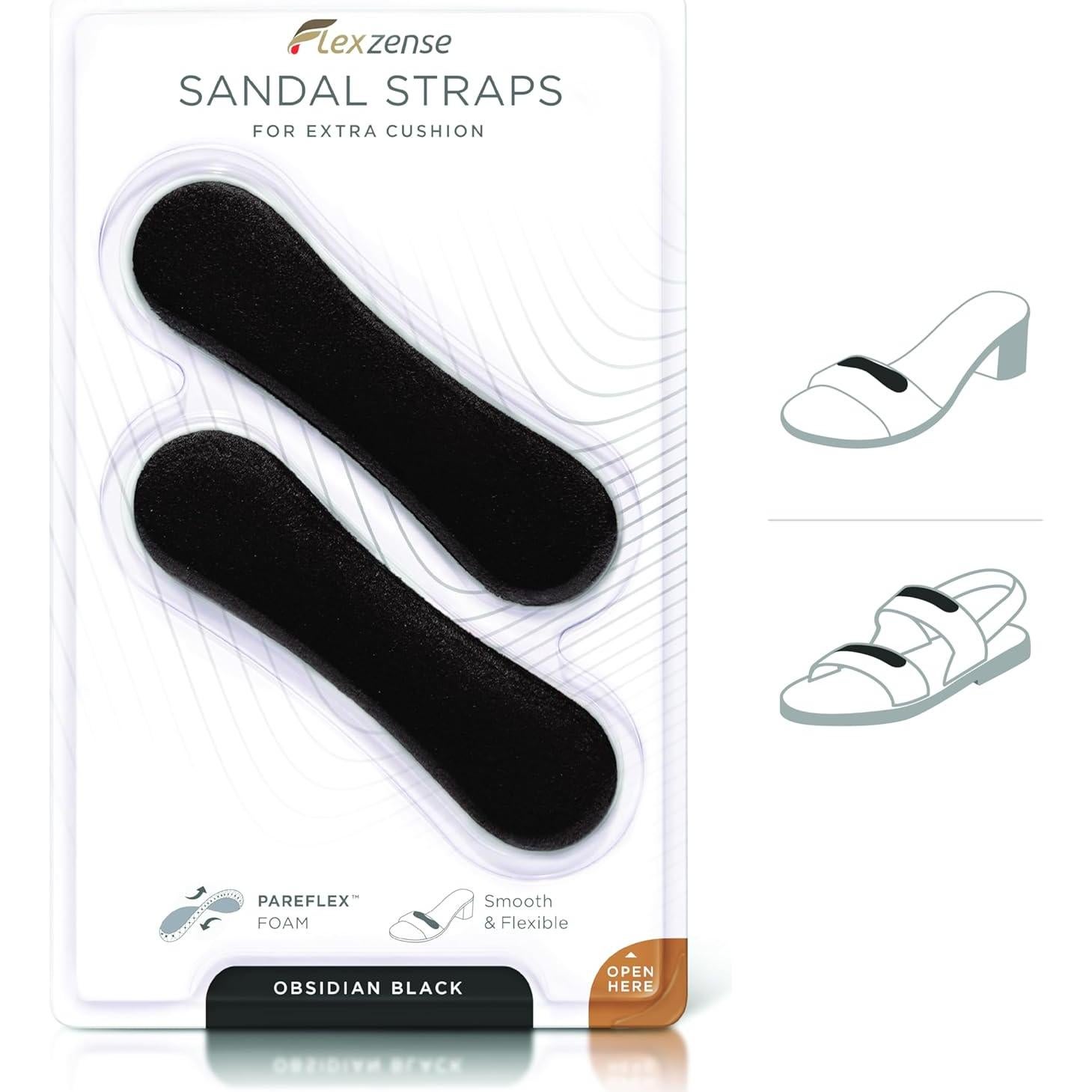 Tiras de Sandalias Comodidad y Protección Para Pies - Negro