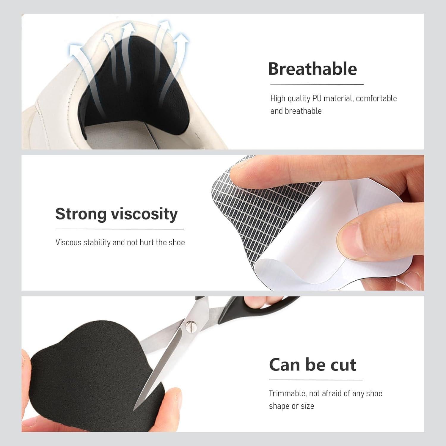 Parches Autoadhesivos para Reparar Tacones - 6 Pares Negros