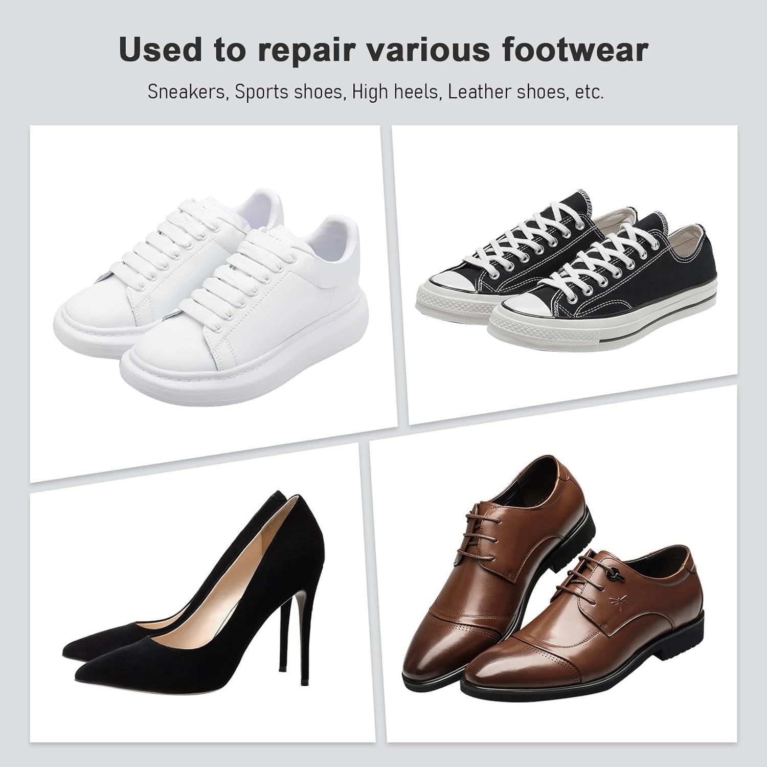 Parches Autoadhesivos para Reparar Tacones - 6 Pares Negros