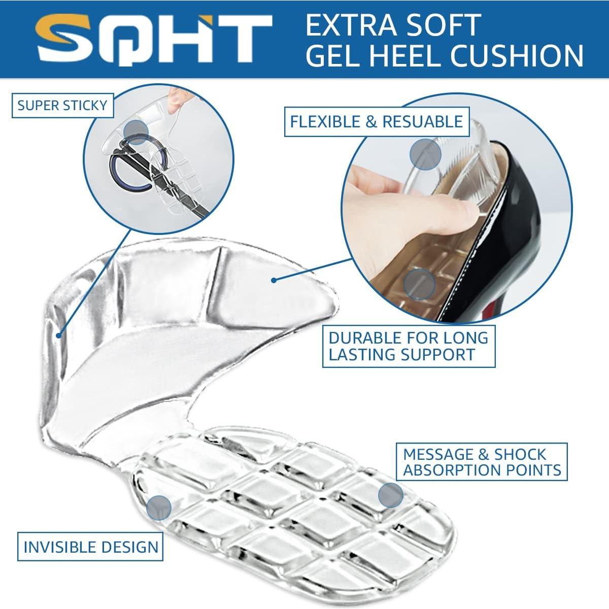 Empuñaduras para Talones SQHT Beige - 2 Pares, Gel Reutilizables