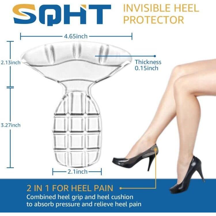 Empuñaduras para Talones SQHT Beige - 2 Pares, Gel Reutilizables