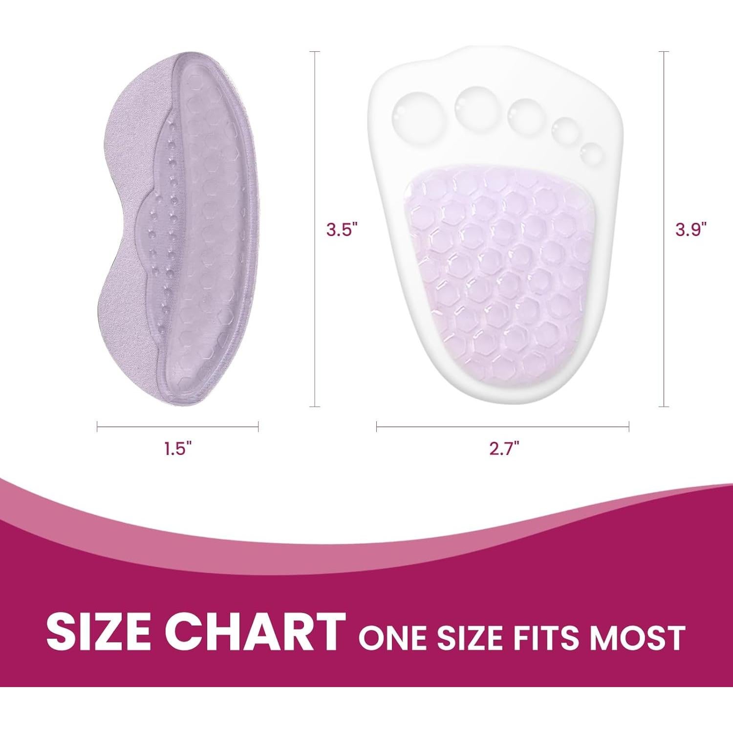 Juego de Almohadillas de Gel Bukihome para Tacones - Alivio Dolor Metatarsal