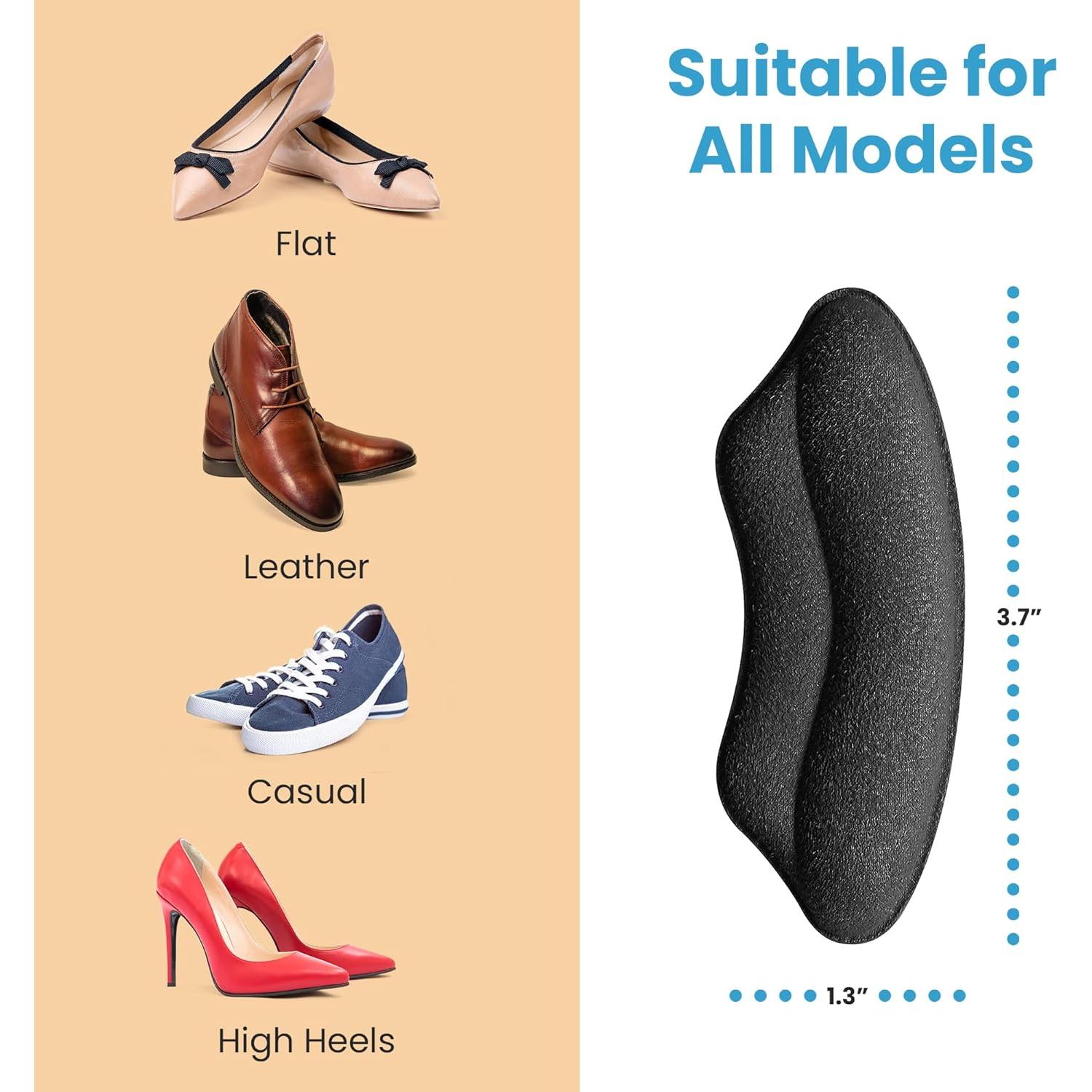 Plantillas para Zapatos Serenelife | 4 Pares para Hombres y Mujeres | Alivio Talón Suave y Cómodo