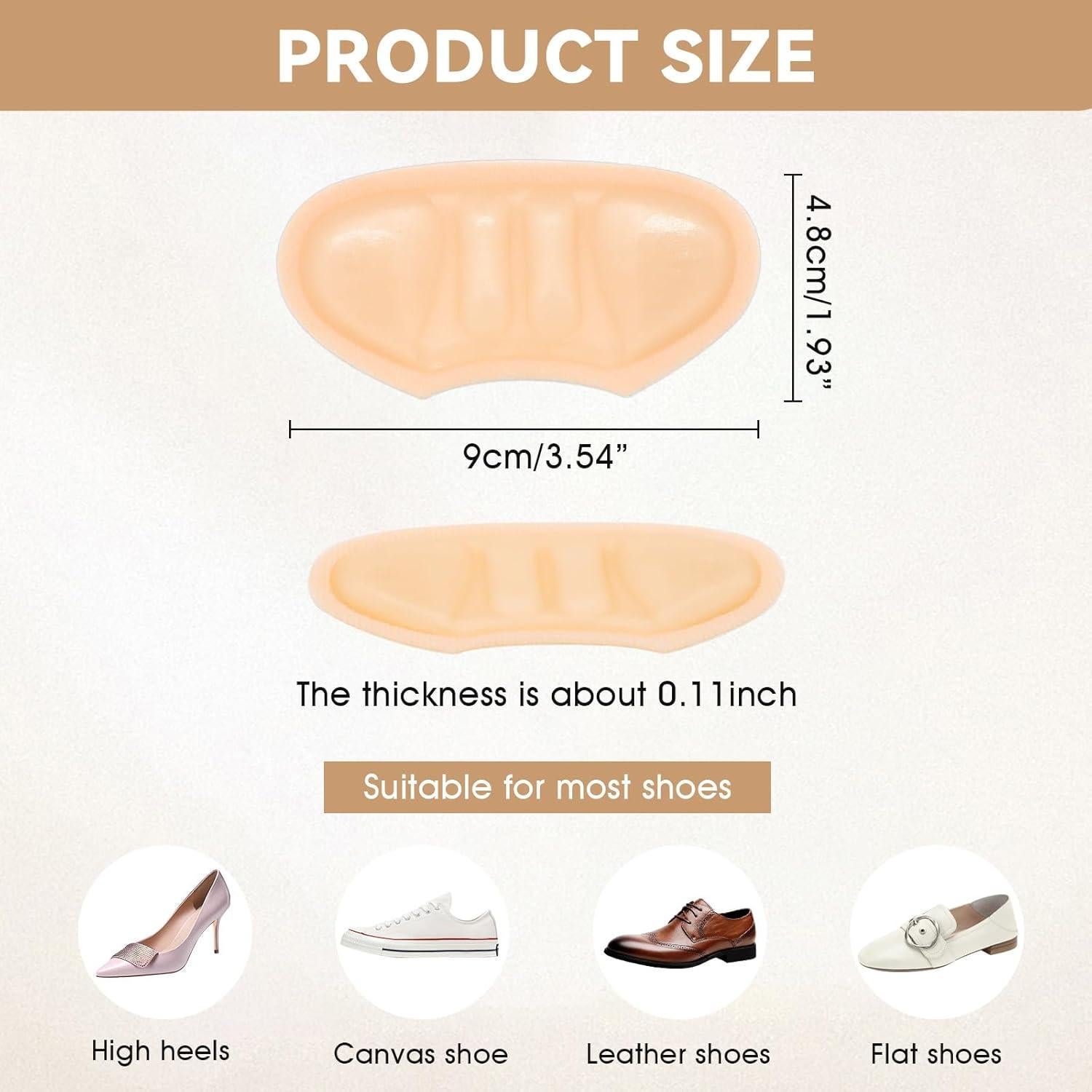 Protectores de Talón de Silicona HSDJLXZ - 4 Pares 9x5cm