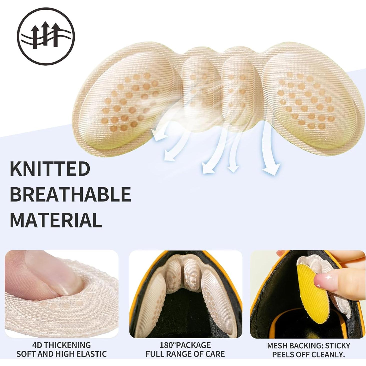 Almohadillas para Talones IOFLIGGA - 4 Pares Antideslizantes