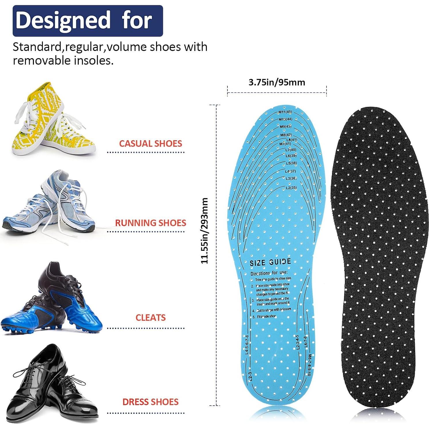 3 Pares de Plantillas Transpirables Sintege de Láttex 29.2 cm