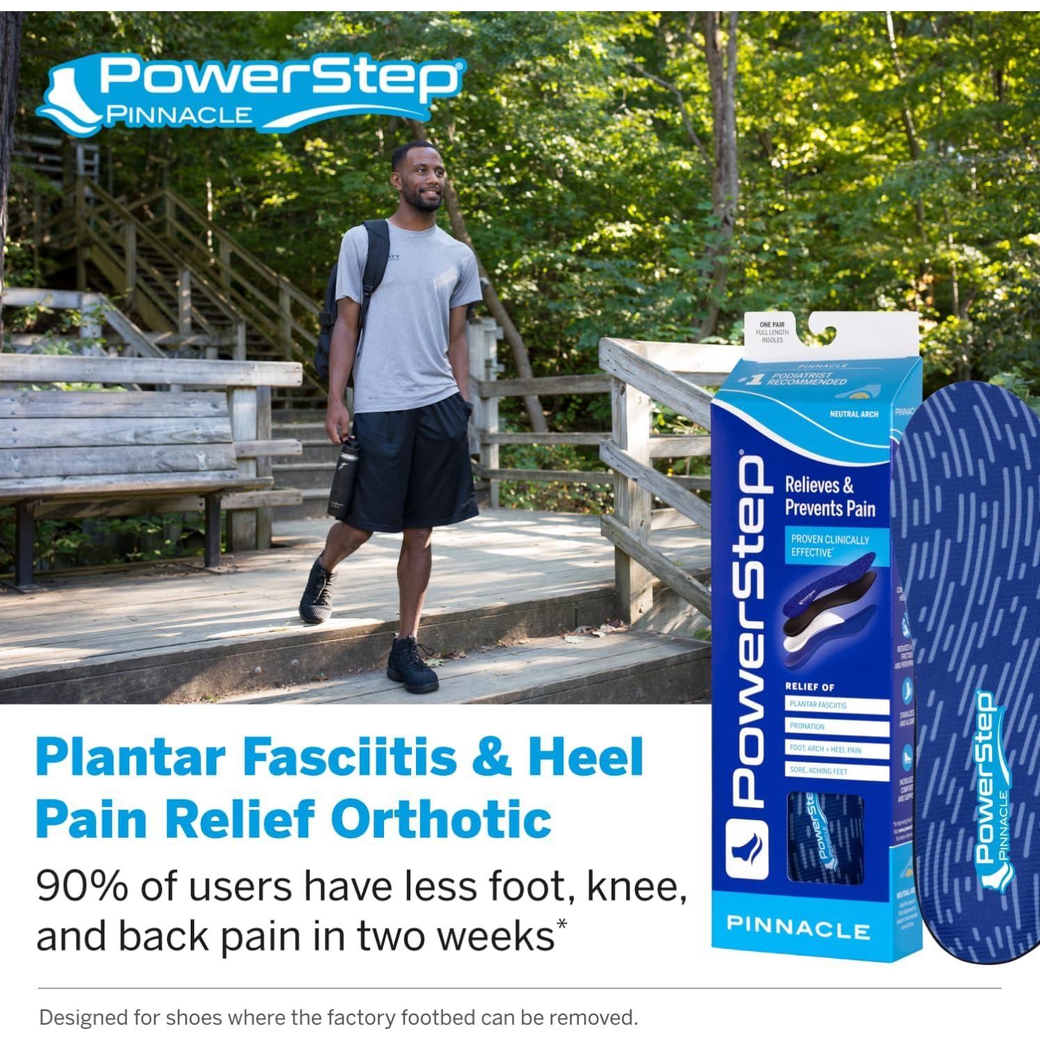 Plantillas Ortopédicas PowerStep Pinnacle para Fascitis Plantar - M 6-6.5 / W 8-8.5