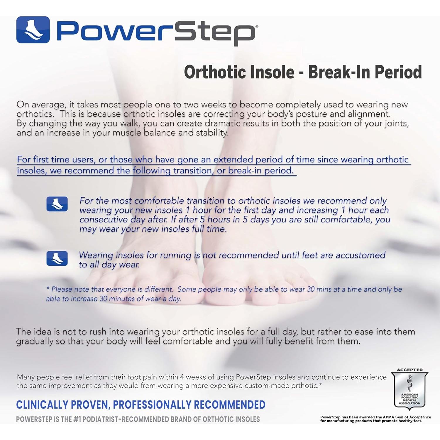 Plantillas Ortopédicas PowerStep Pinnacle para Fascitis Plantar - M 6-6.5 / W 8-8.5