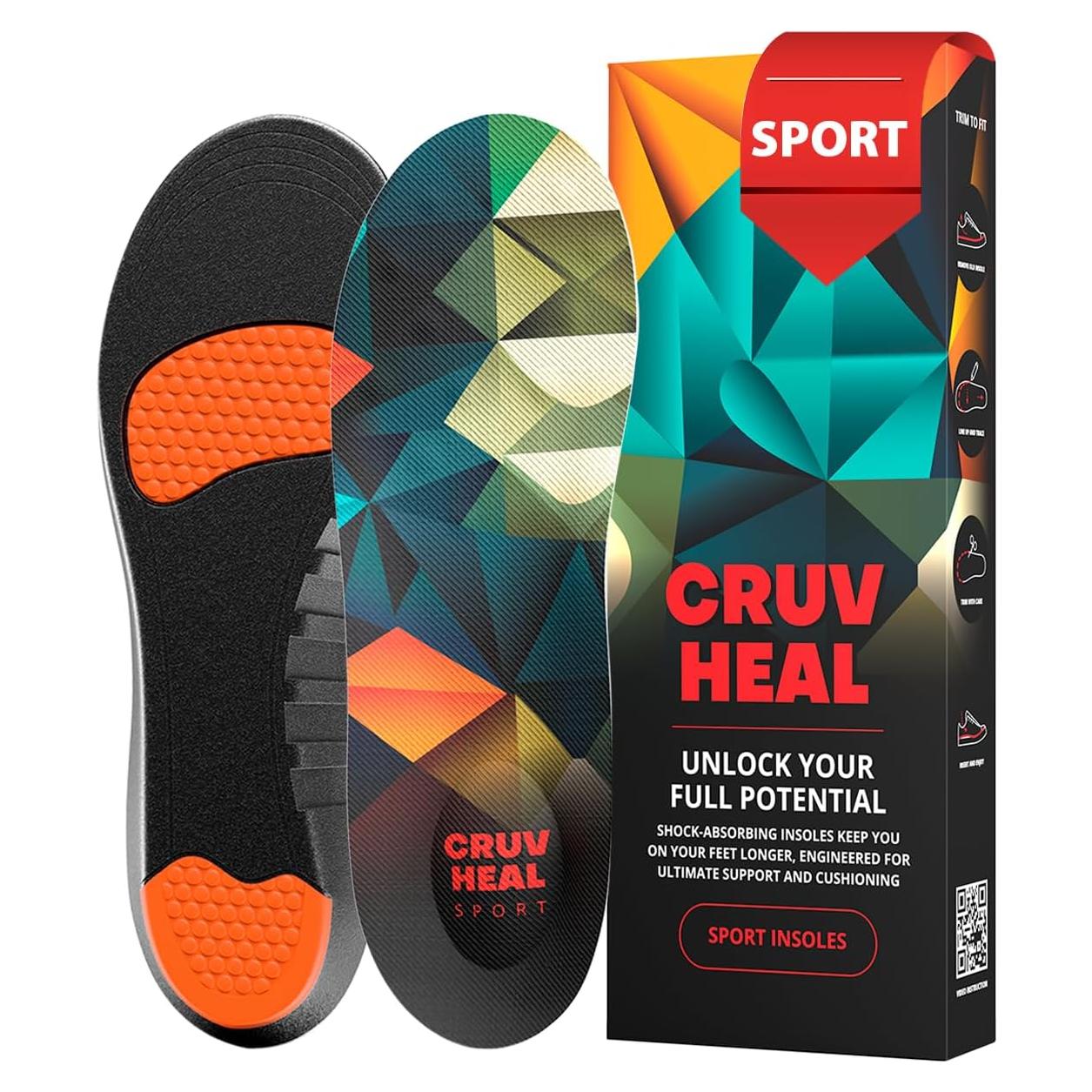 Plantillas Deportivas CRUVHEAL L - Amortiguación Gel para Hombres y Mujeres