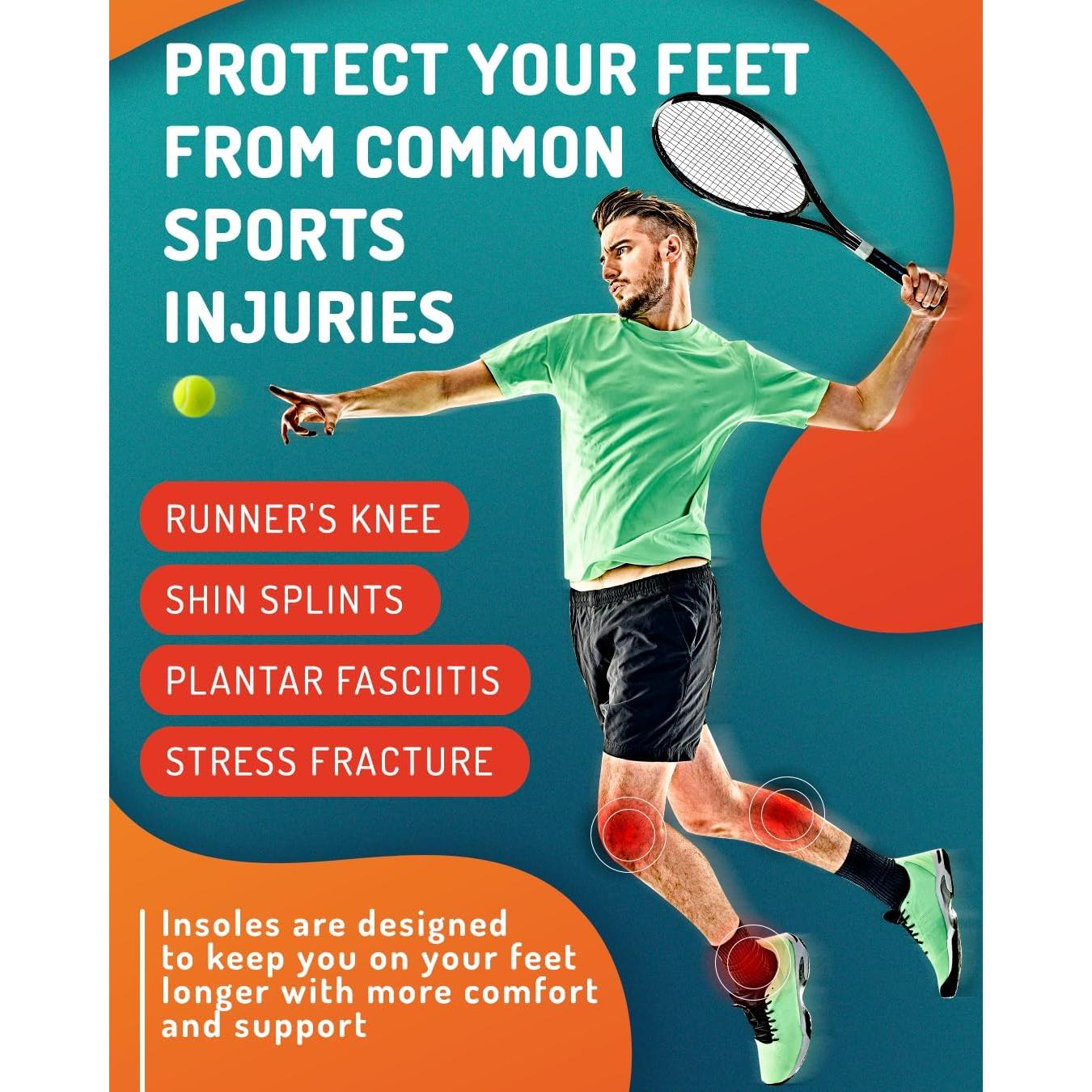 Plantillas Deportivas CRUVHEAL L - Amortiguación Gel para Hombres y Mujeres