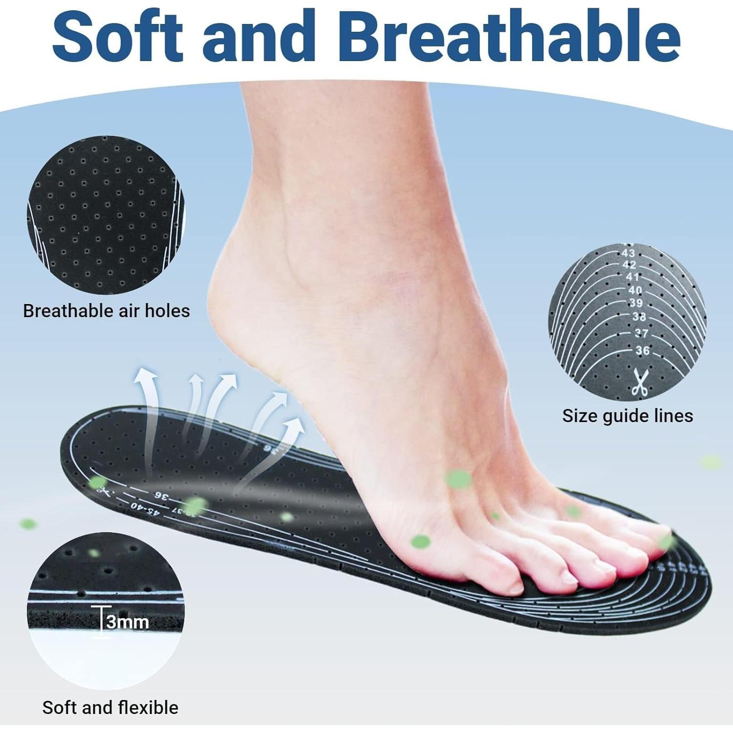 4 Pares de Plantillas Transpirables de Láttex REDANHA 35-45