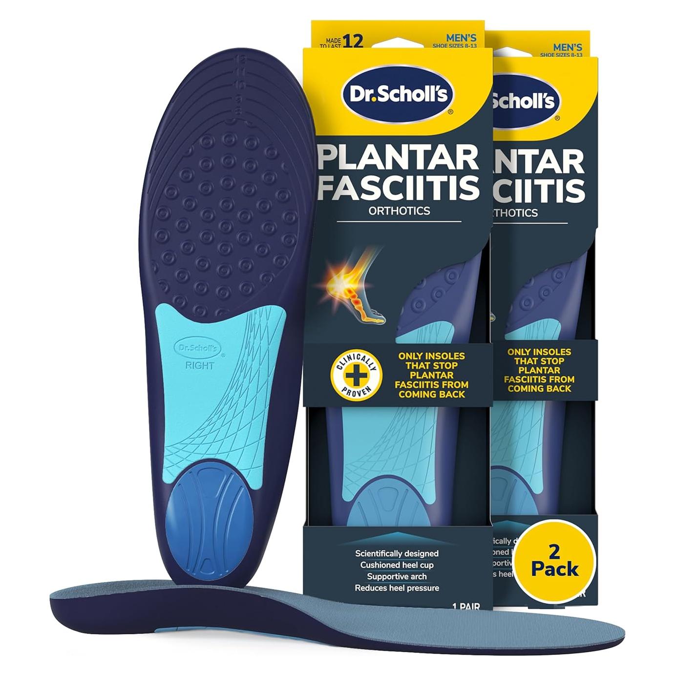 Plantillas ortopédicas Dr. Scholl para hombres - Alivio fascitis plantar