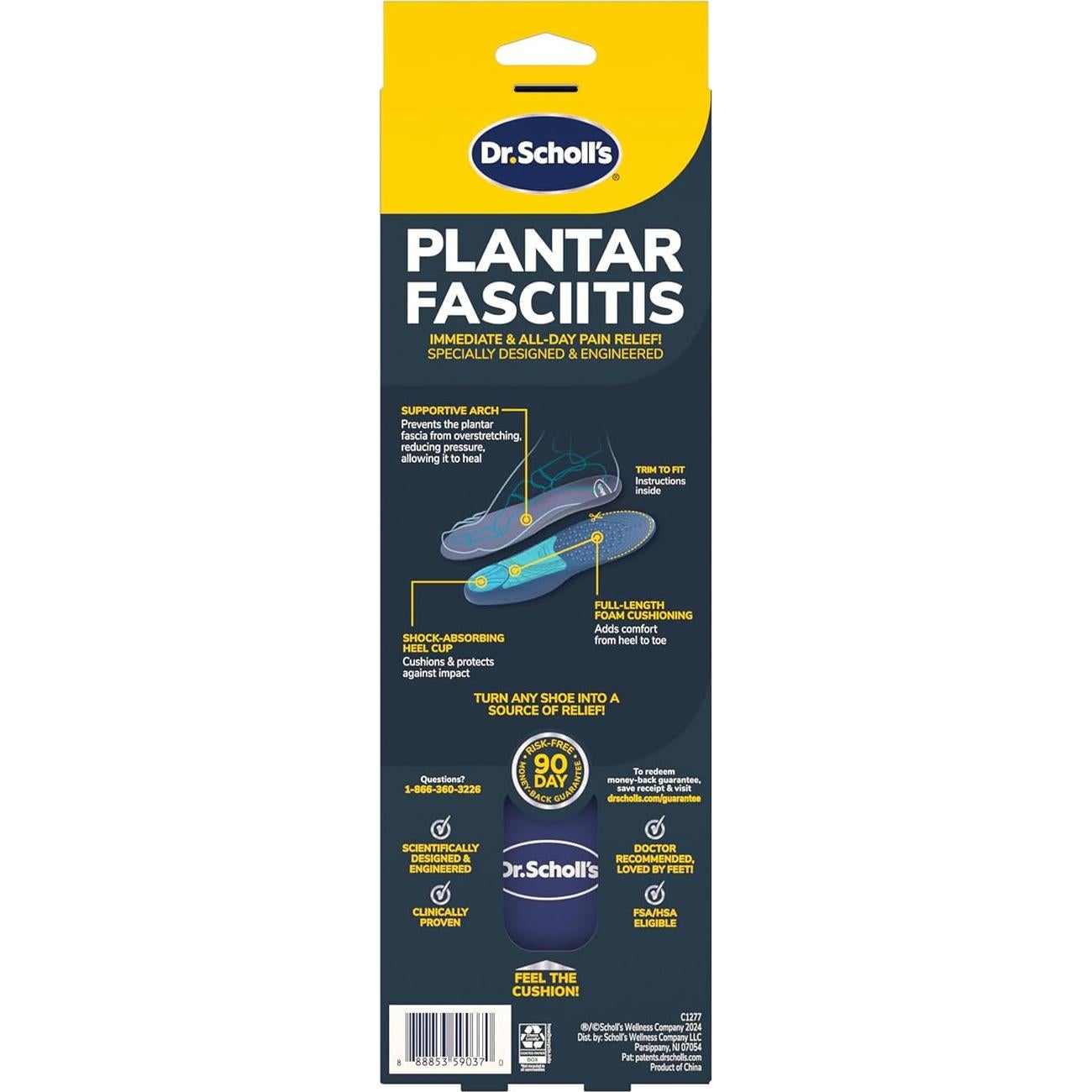 Plantillas ortopédicas Dr. Scholl para hombres - Alivio fascitis plantar