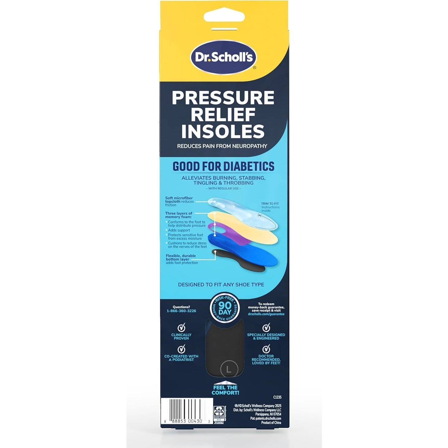 Plantillas Dr. Scholl para Alivio de Dolor Neuropático Talla 8-14