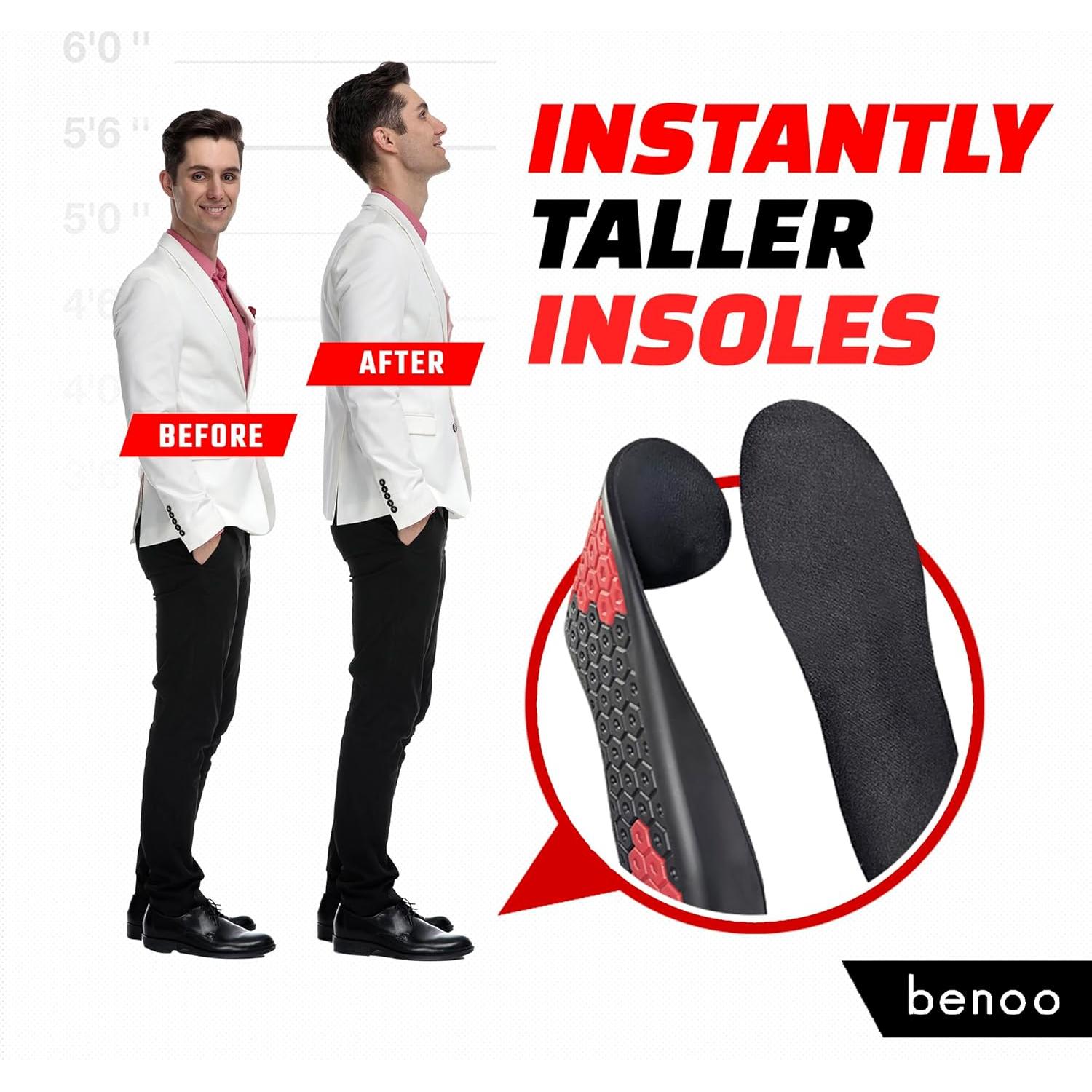 Plantillas Aumentadoras de Altura Benoo para Hombres 2.54 cm
