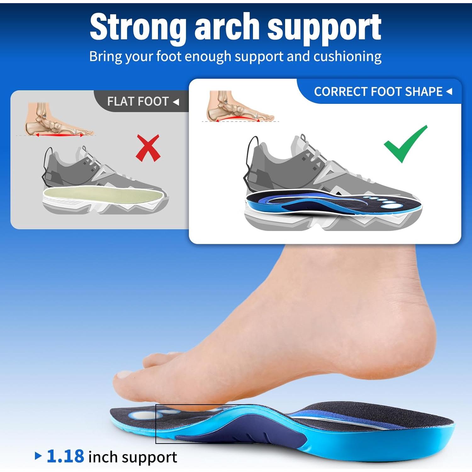 Plantillas Ortopédicas EIRMAT para Fascitis Plantar - Soporte Arco Alto