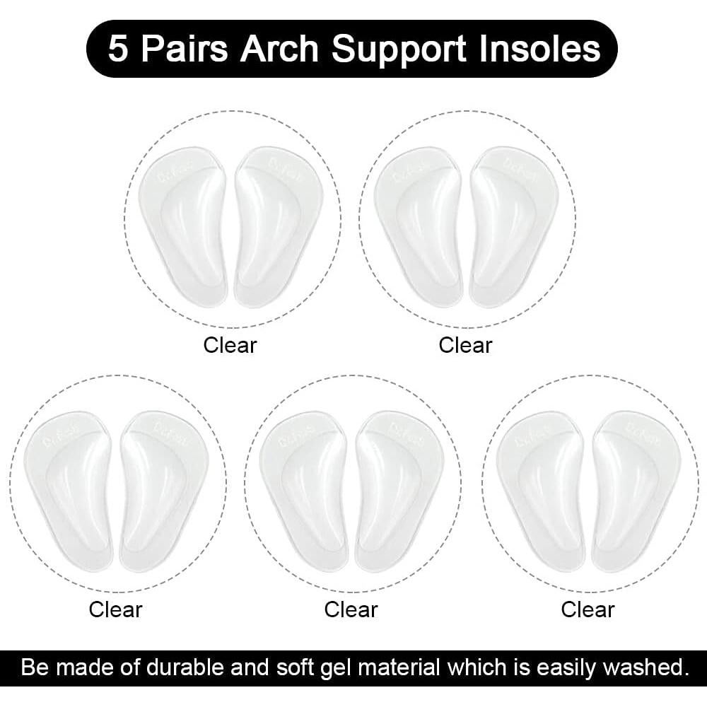Plantillas de Soporte para Arco Dr.Foot - 5 Pares Gel Autoadhesivas