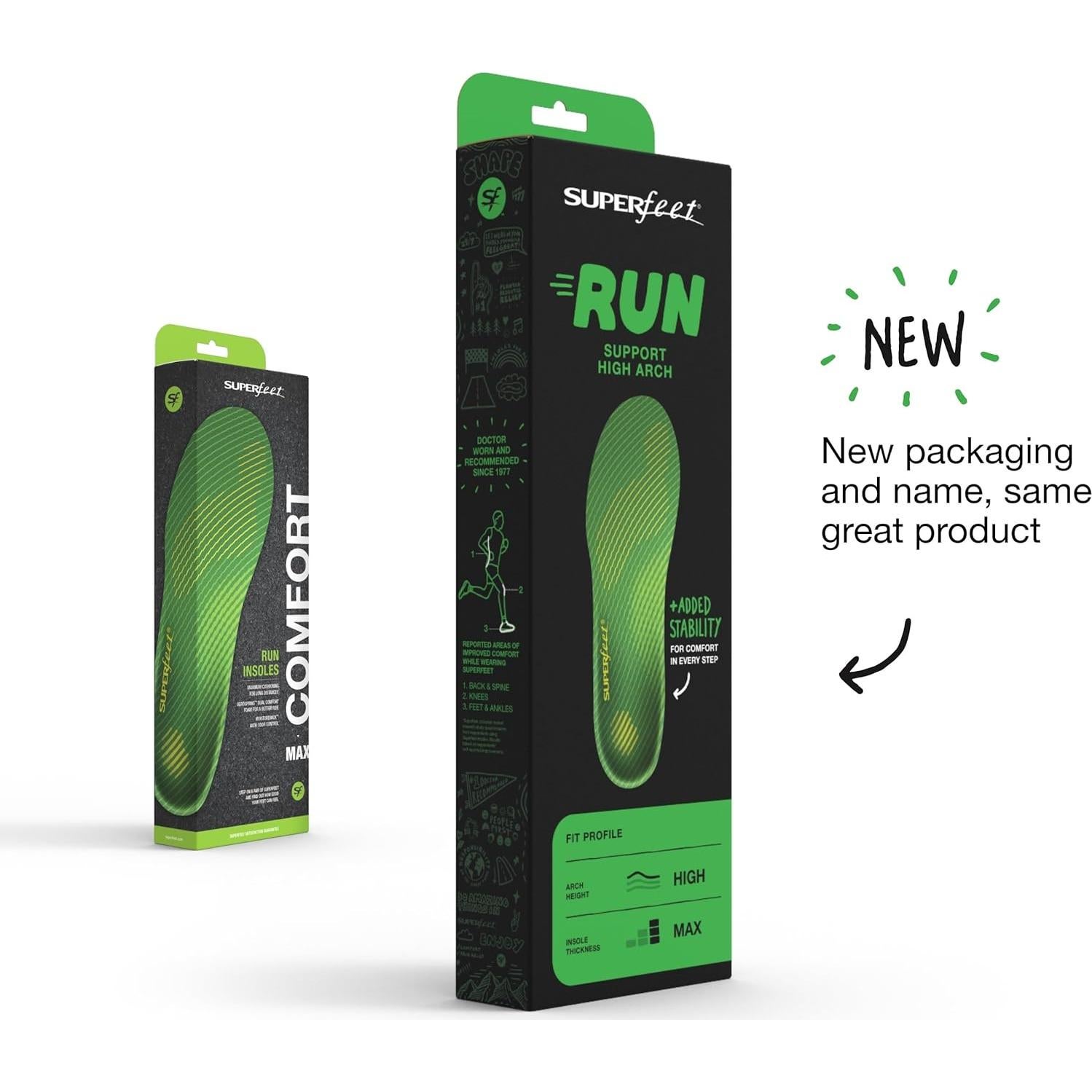 Plantillas Ortopédicas Superfeet para Correr Arco Alto 5.5-7 H / 6.5-8 M