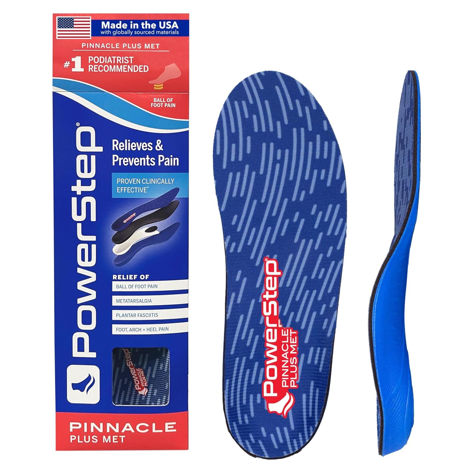 Plantillas PowerStep Pinnacle Plus Met para Metatarsalgia - M 5-5.5, F 7-7.5