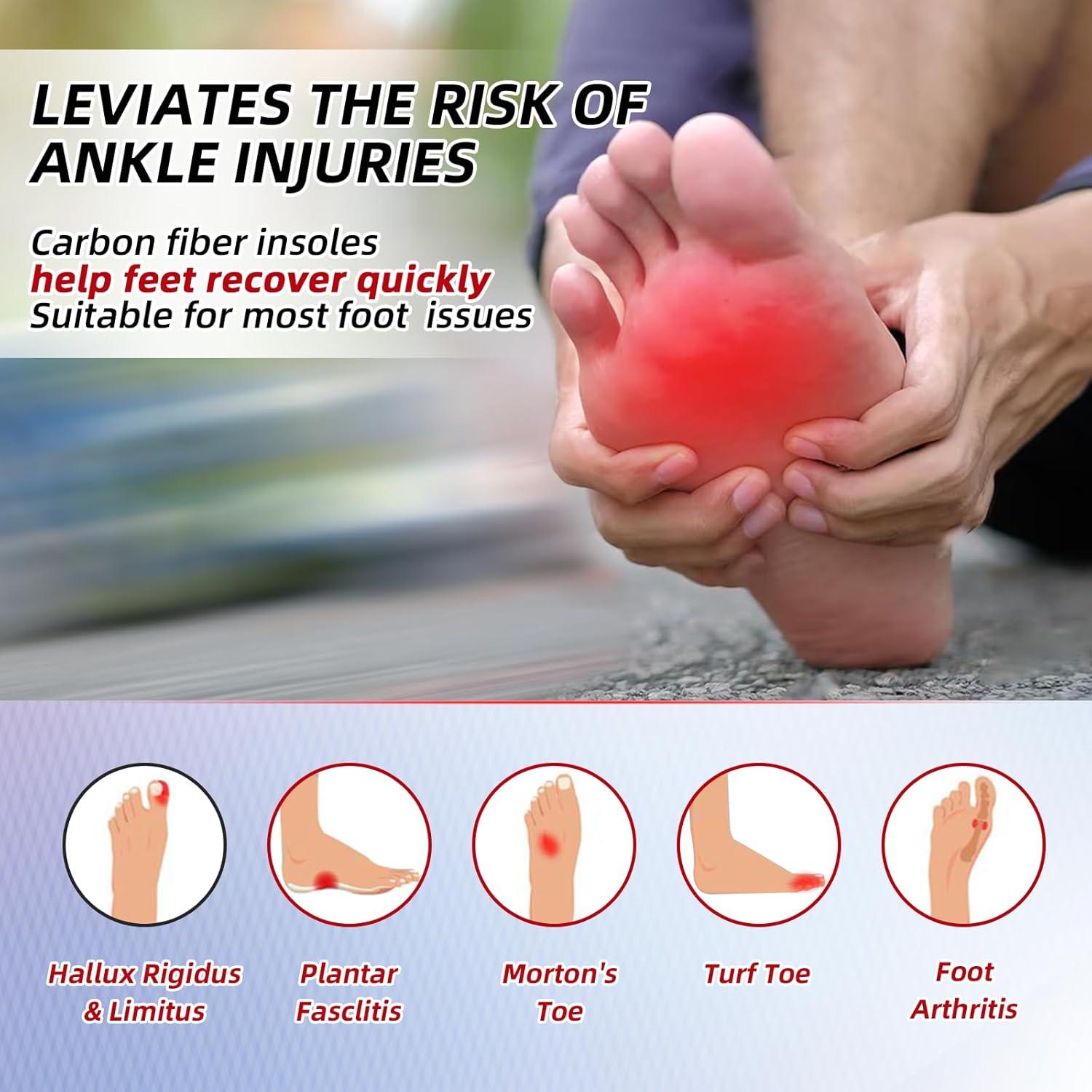 Plantillas de fibra de carbono LARXREHY 235mm para pies con dolor