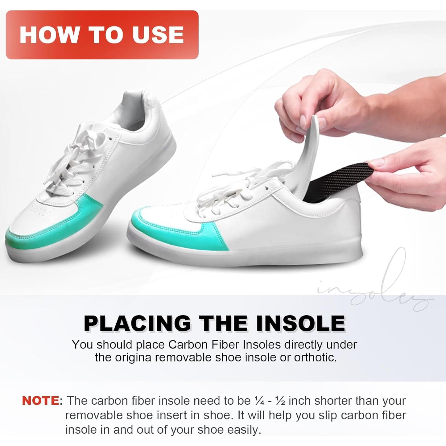 Plantillas de fibra de carbono EZWORK para dolor en pies - 1 par