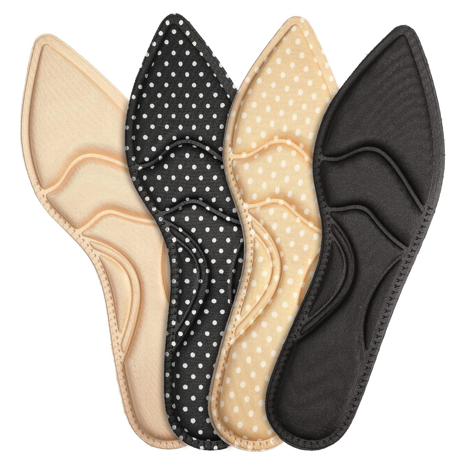 4 Pares Plantillas Transpirables Geyoga 25.5 cm para Mujeres