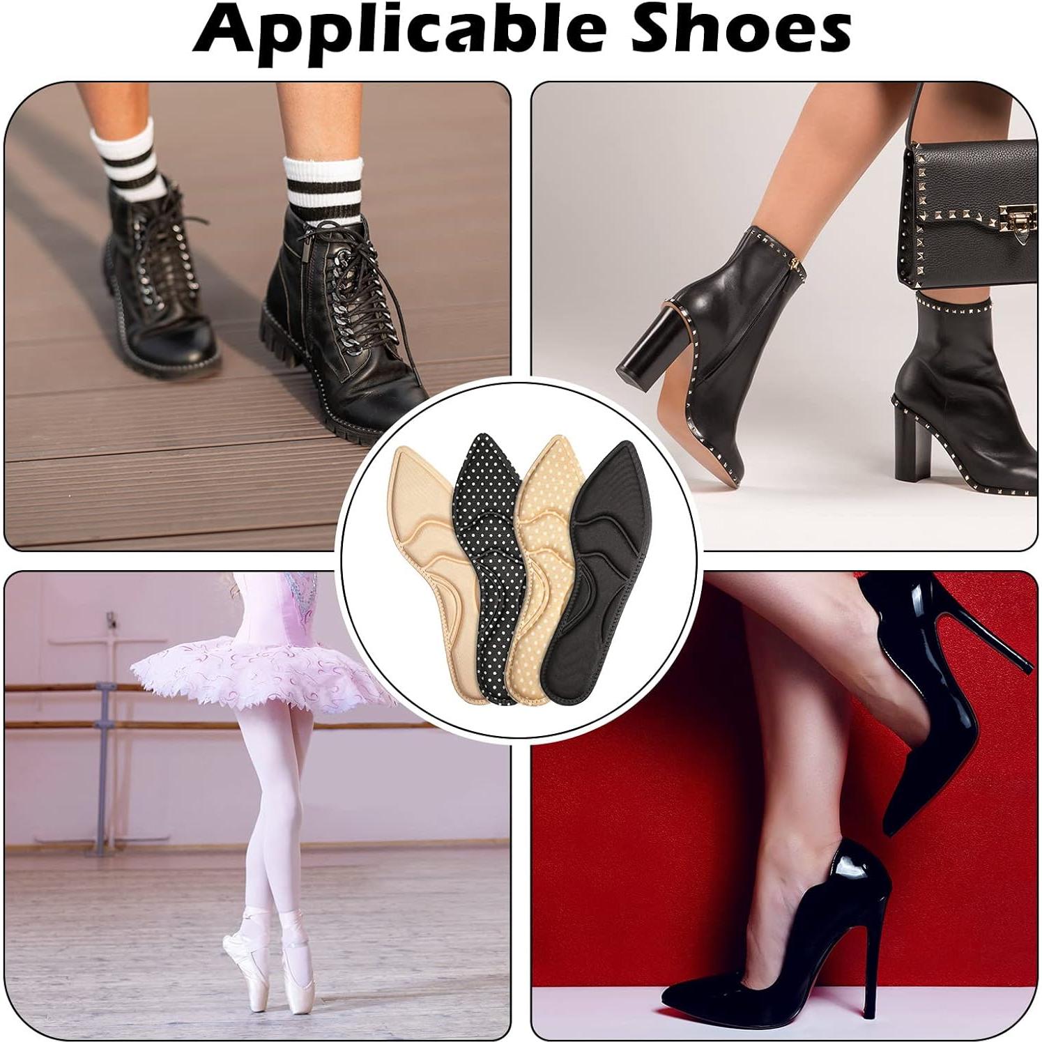 4 Pares Plantillas Transpirables Geyoga 25.5 cm para Mujeres