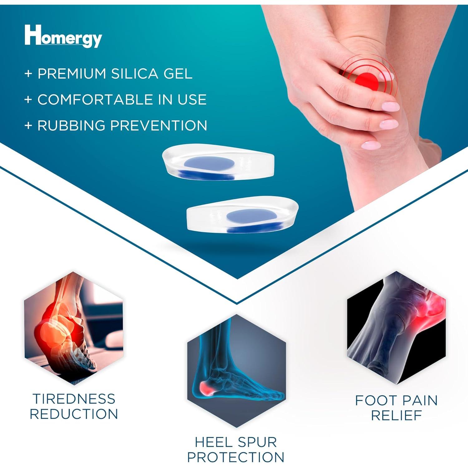 Copas de Gel para Talón Homergy - Alivio Dolor Fascitis Plantar