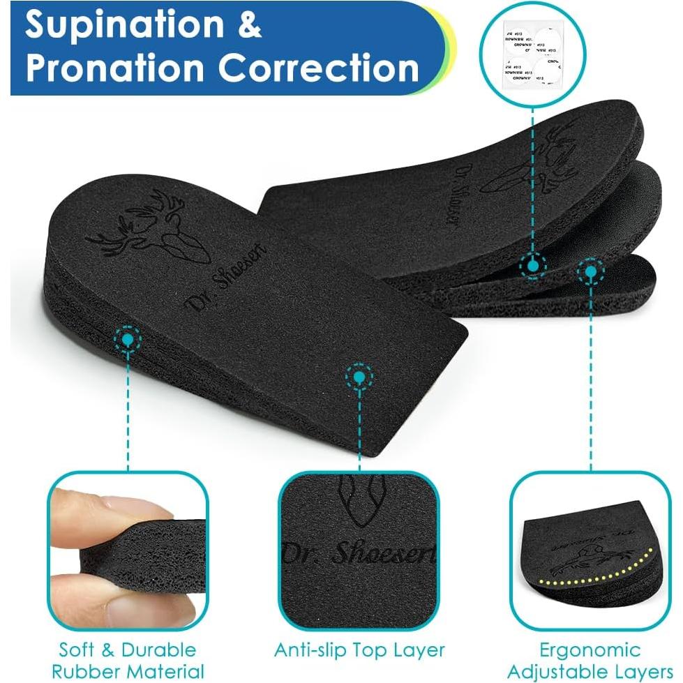 Plantillas Ortopédicas Dr. Shoesert Ajustables 3 Capas - Negro