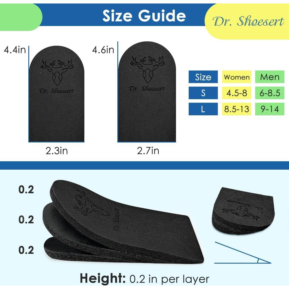 Plantillas Ortopédicas Dr. Shoesert Ajustables 3 Capas - Negro