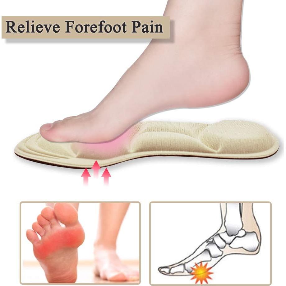 Plantillas para zapatos mujer Pnrskter 5D transpirables beige