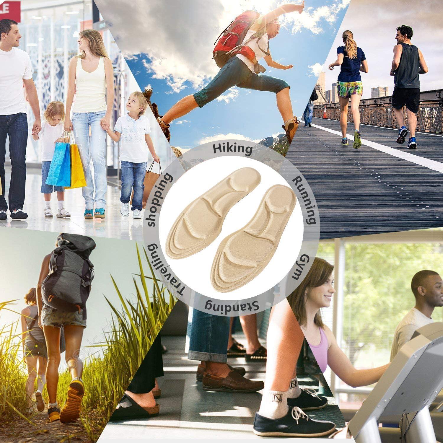 Plantillas para zapatos mujer Pnrskter 5D transpirables beige