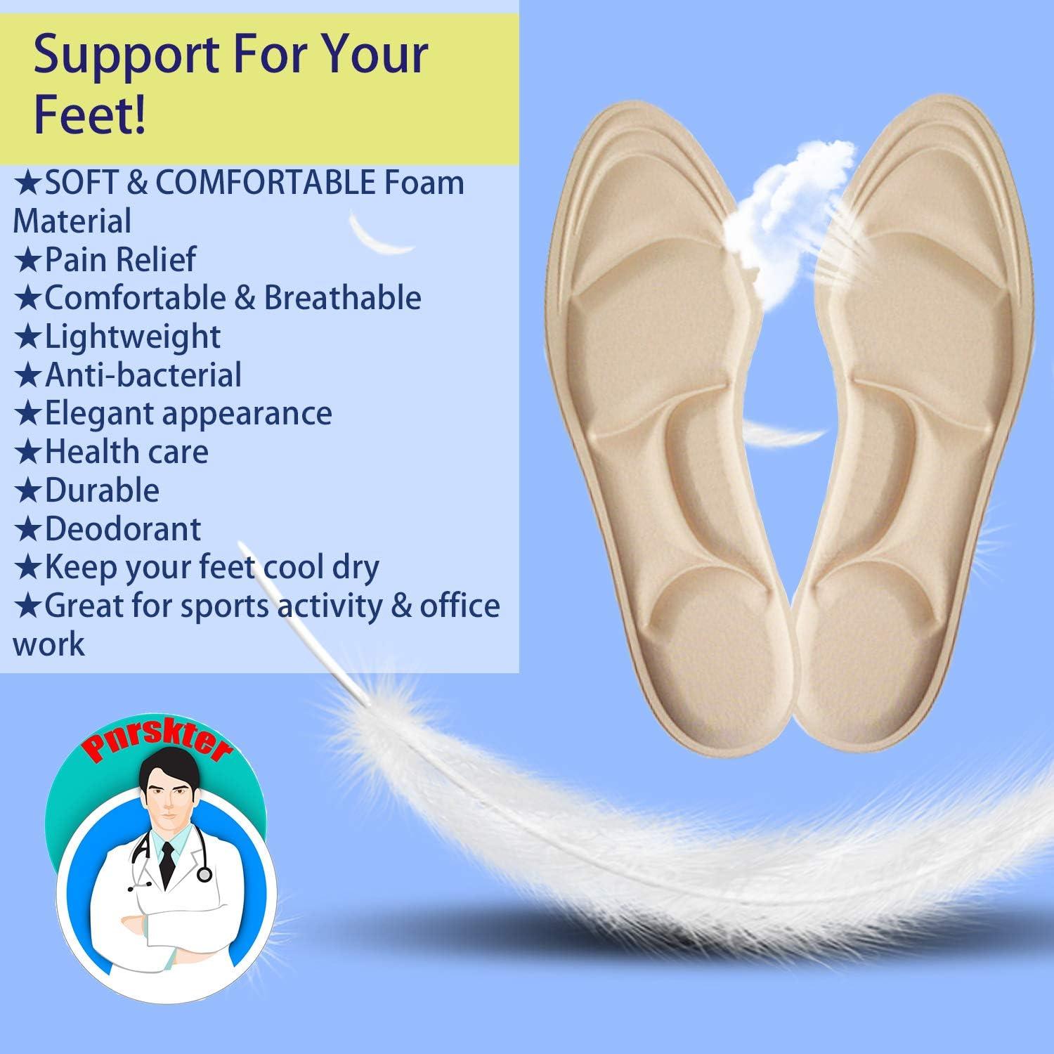 Plantillas para zapatos mujer Pnrskter 5D transpirables beige