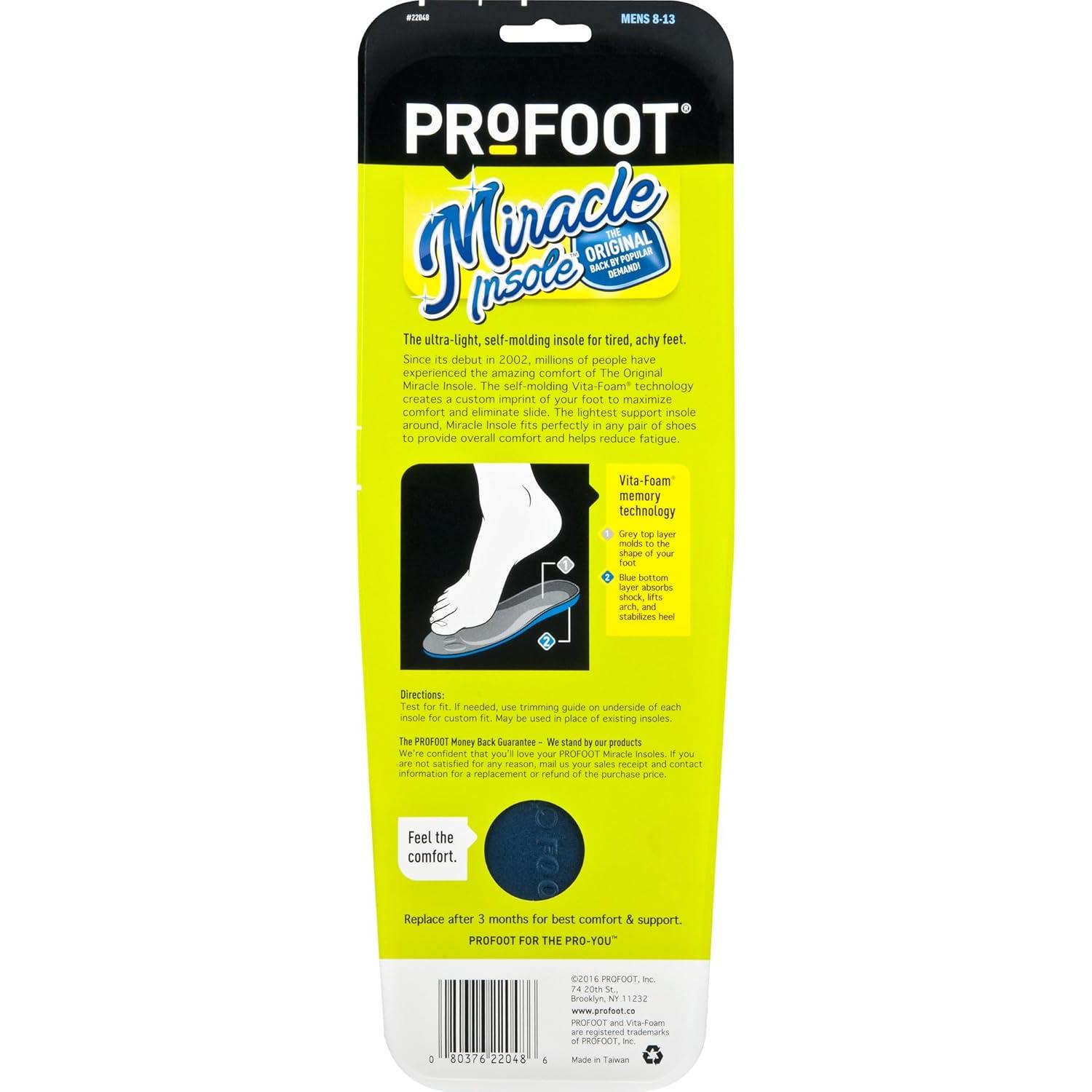 Plantillas de Espuma de Memoria PROFOOT Miracle Hombre 8-13