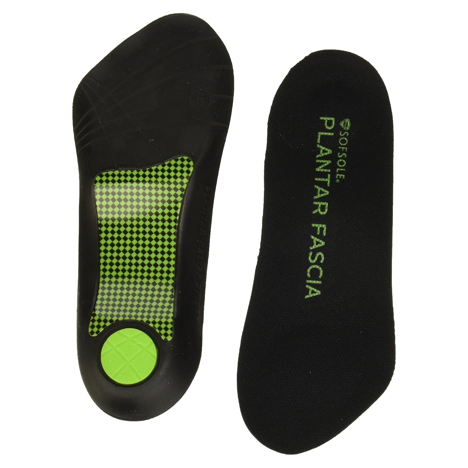 Plantillas Sof Sole 3/4 para Fascia Plantar Negro 5-11