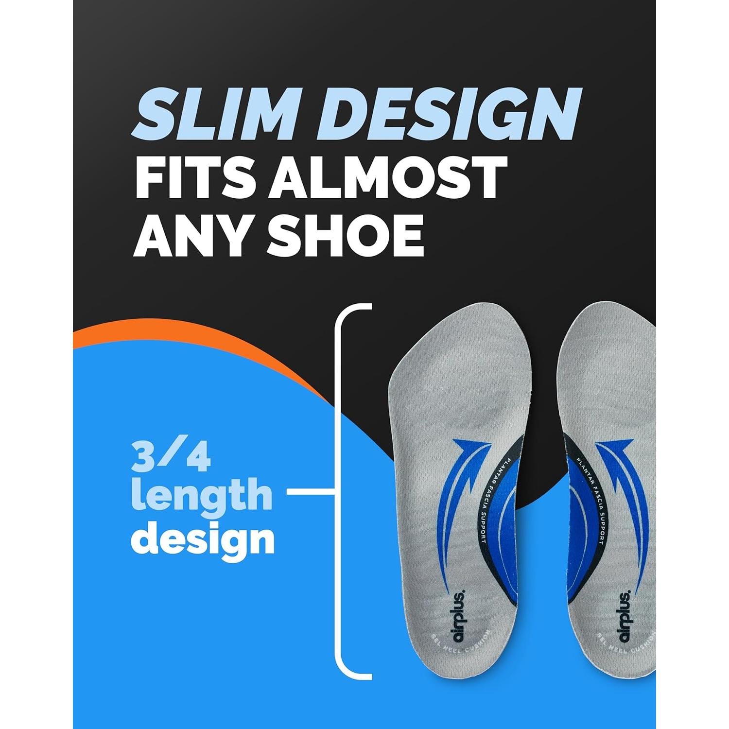 Plantillas Ortopédicas Airplus 3/4 para Fascitis Plantar - Gel