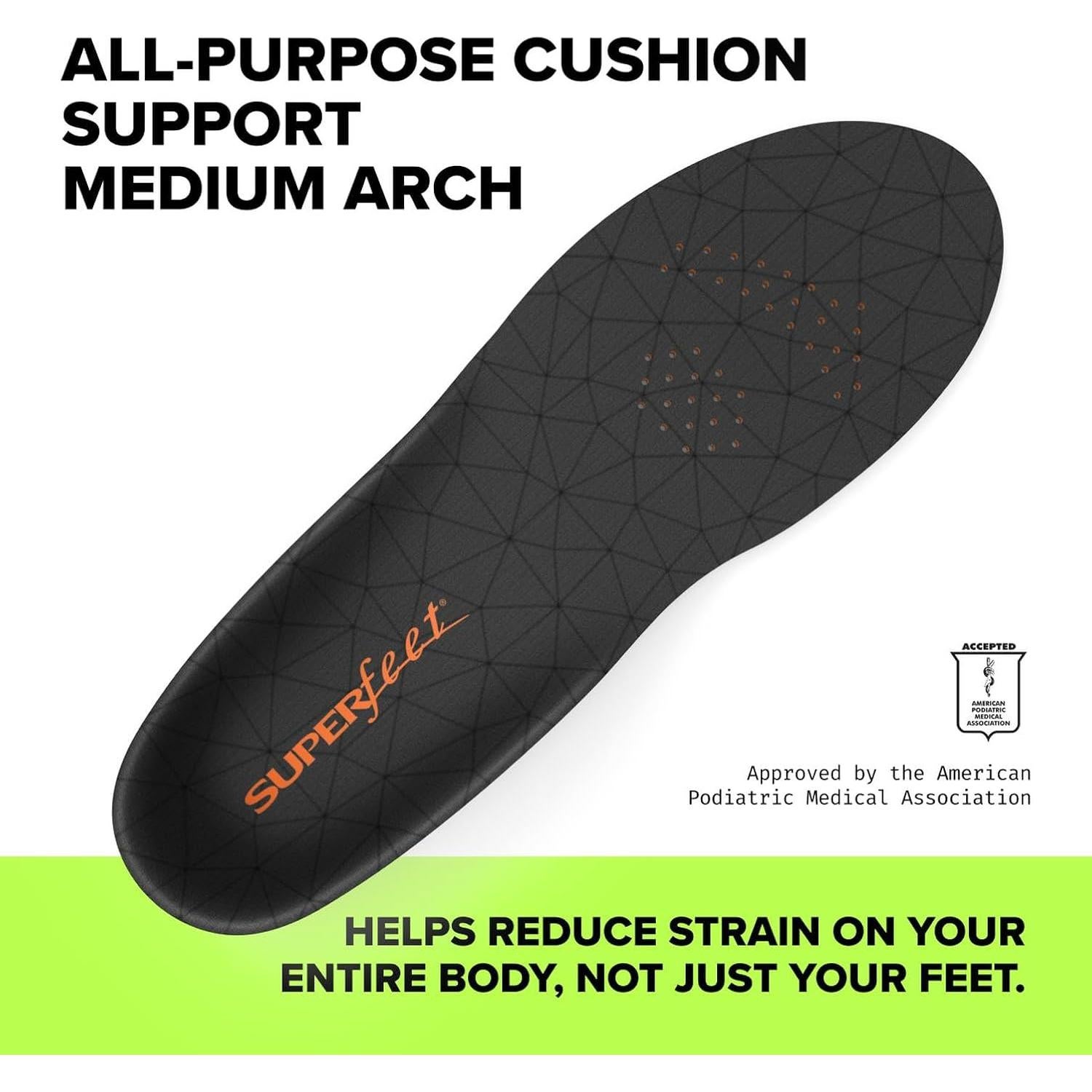 Superfeet Plantillas de Amortiguación Unisex - Soporte Arco Medio 38-41