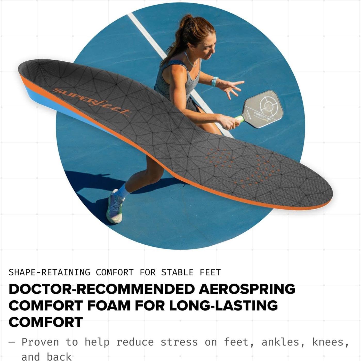 Superfeet Plantillas de Amortiguación Unisex - Soporte Arco Medio 38-41