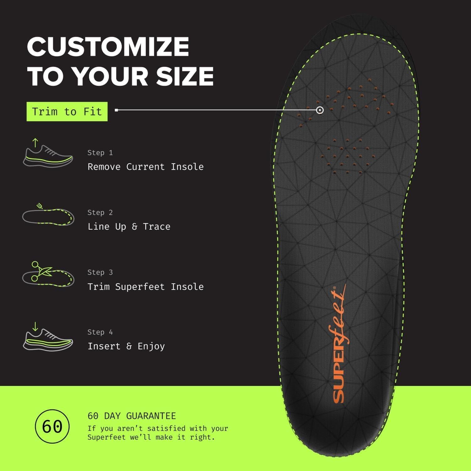 Superfeet Plantillas de Amortiguación Unisex - Soporte Arco Medio 38-41