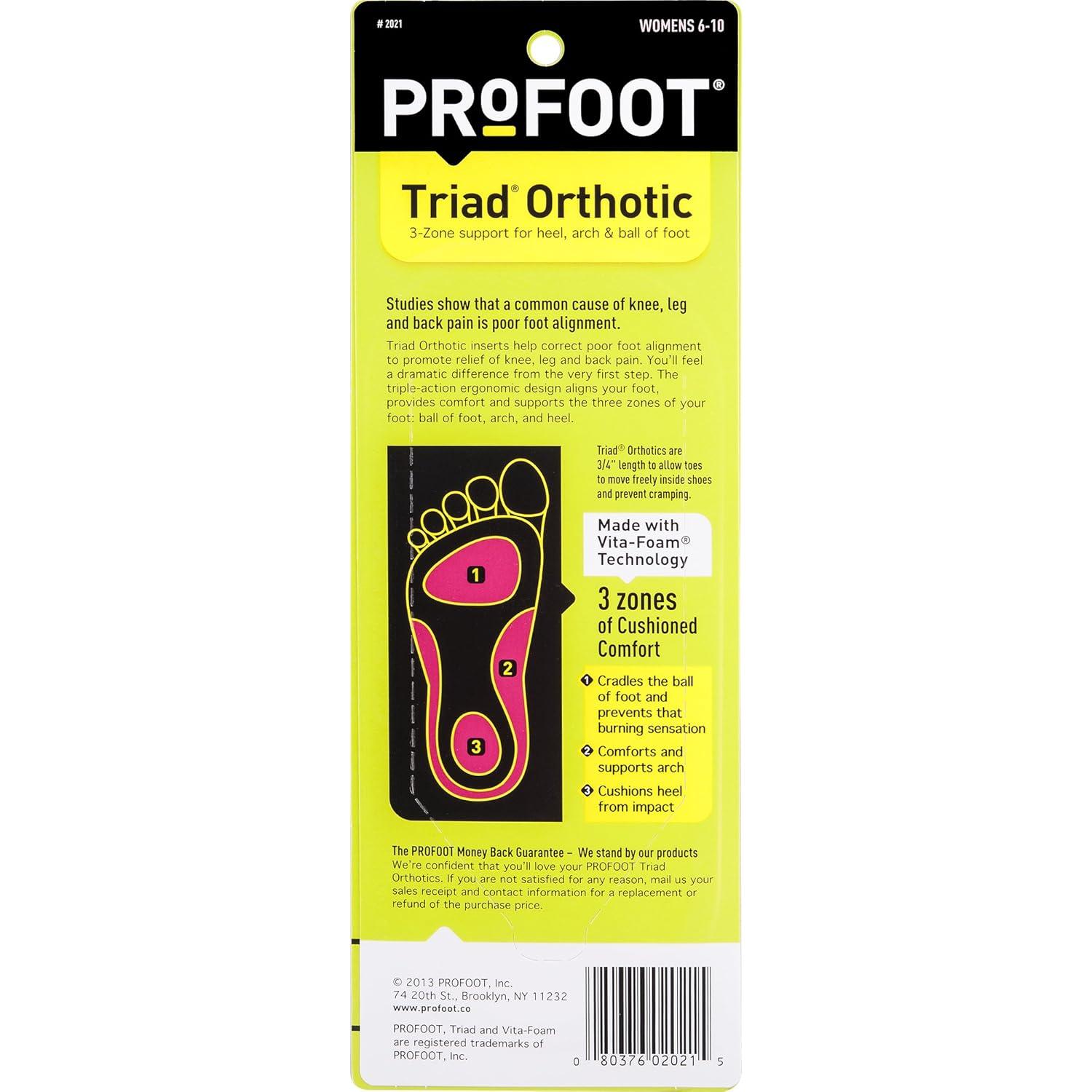 Plantillas ortopédicas ProFoot Triad para mujeres 6-10