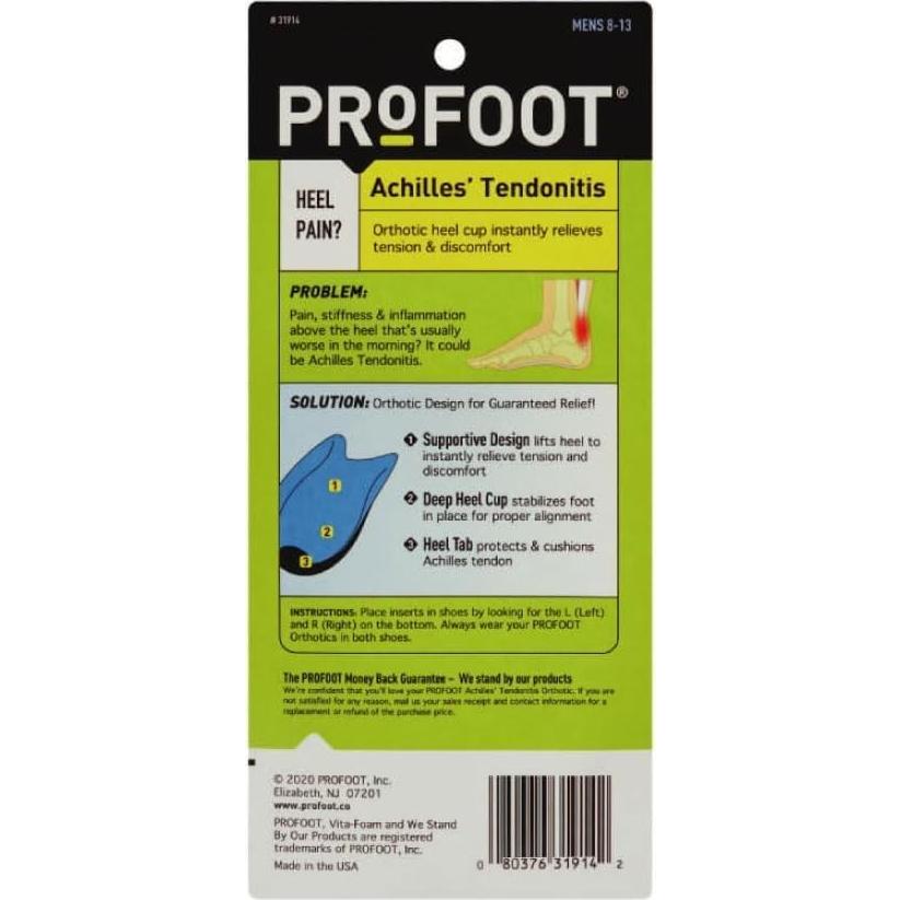 Copa Ortótica ProFoot para Tendinitis de Aquiles - Hombres 8-13