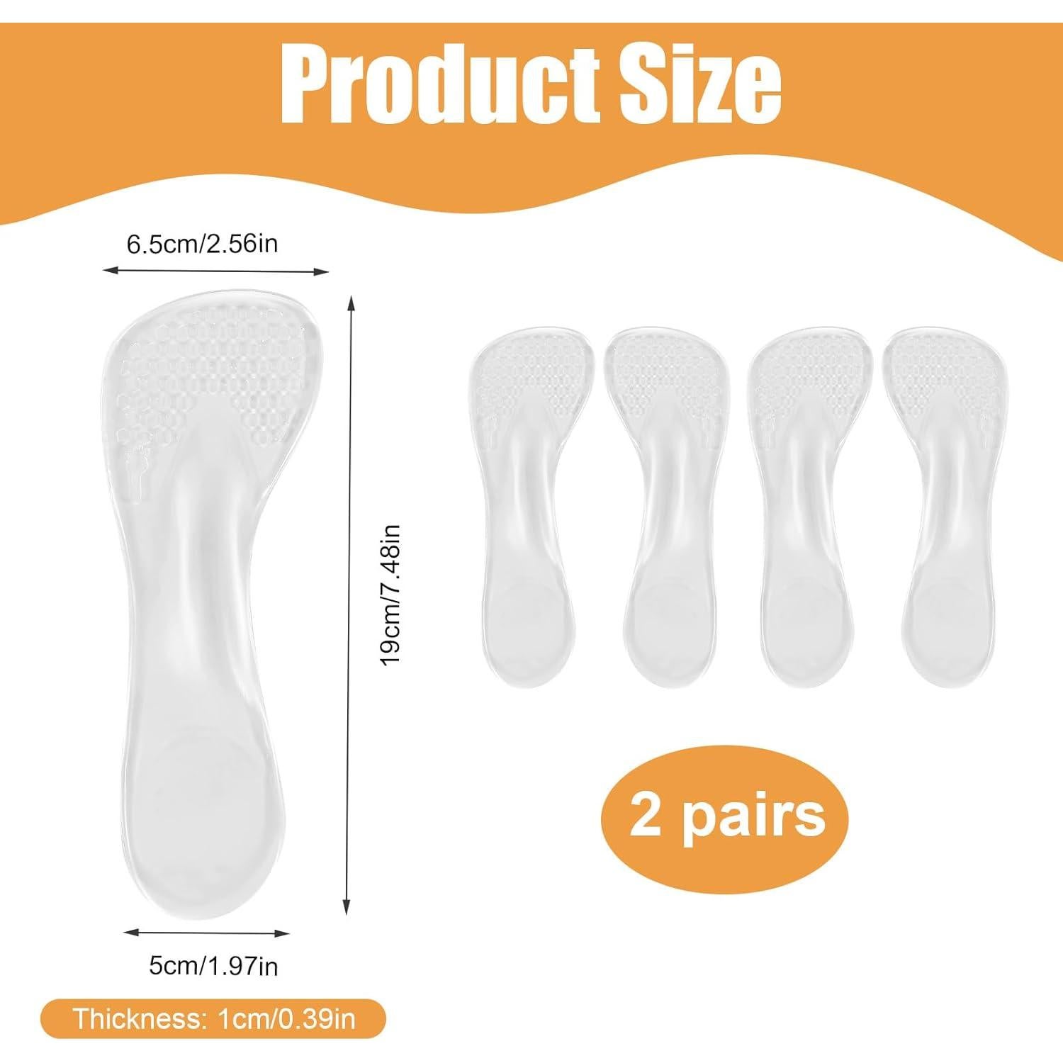 2 Pares Plantillas de Gel para Tacones Mujeres 6-7.5 Almohadillas