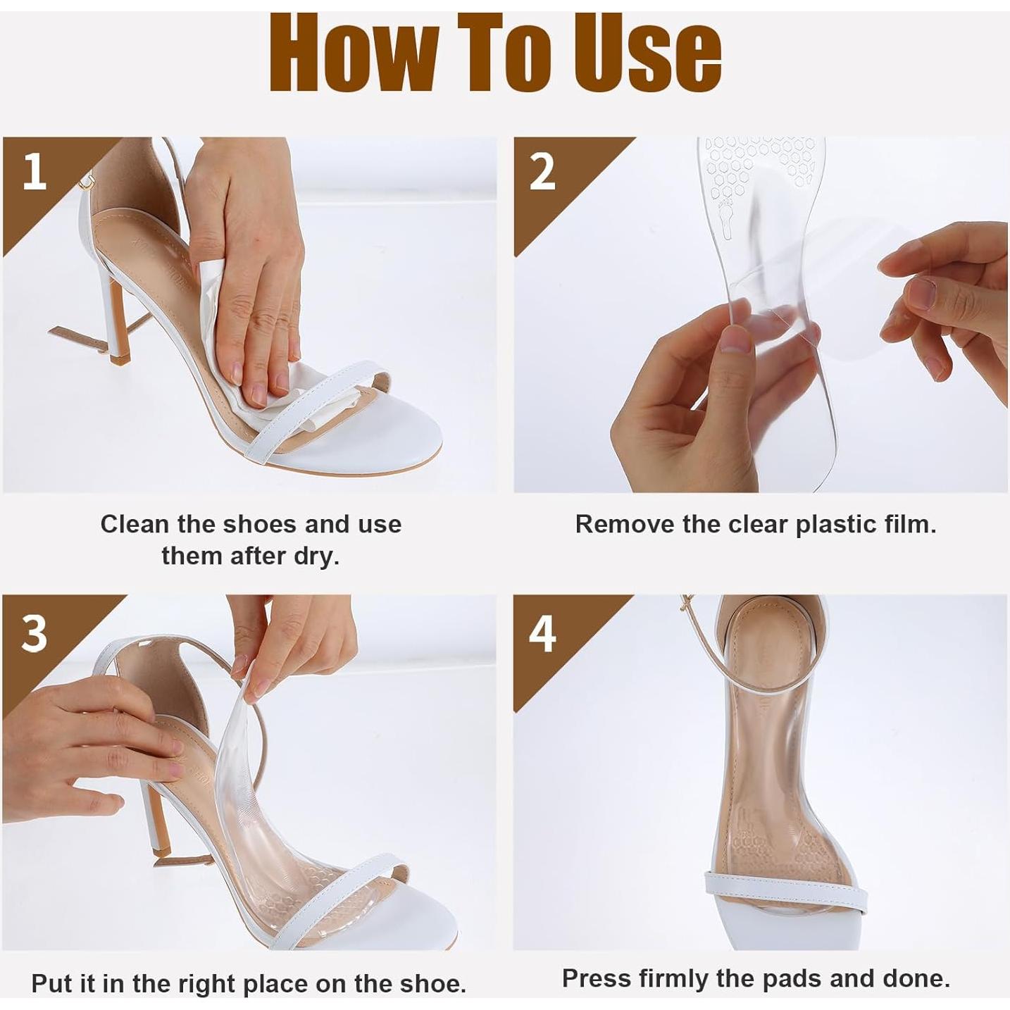 2 Pares Plantillas de Gel para Tacones Mujeres 6-7.5 Almohadillas