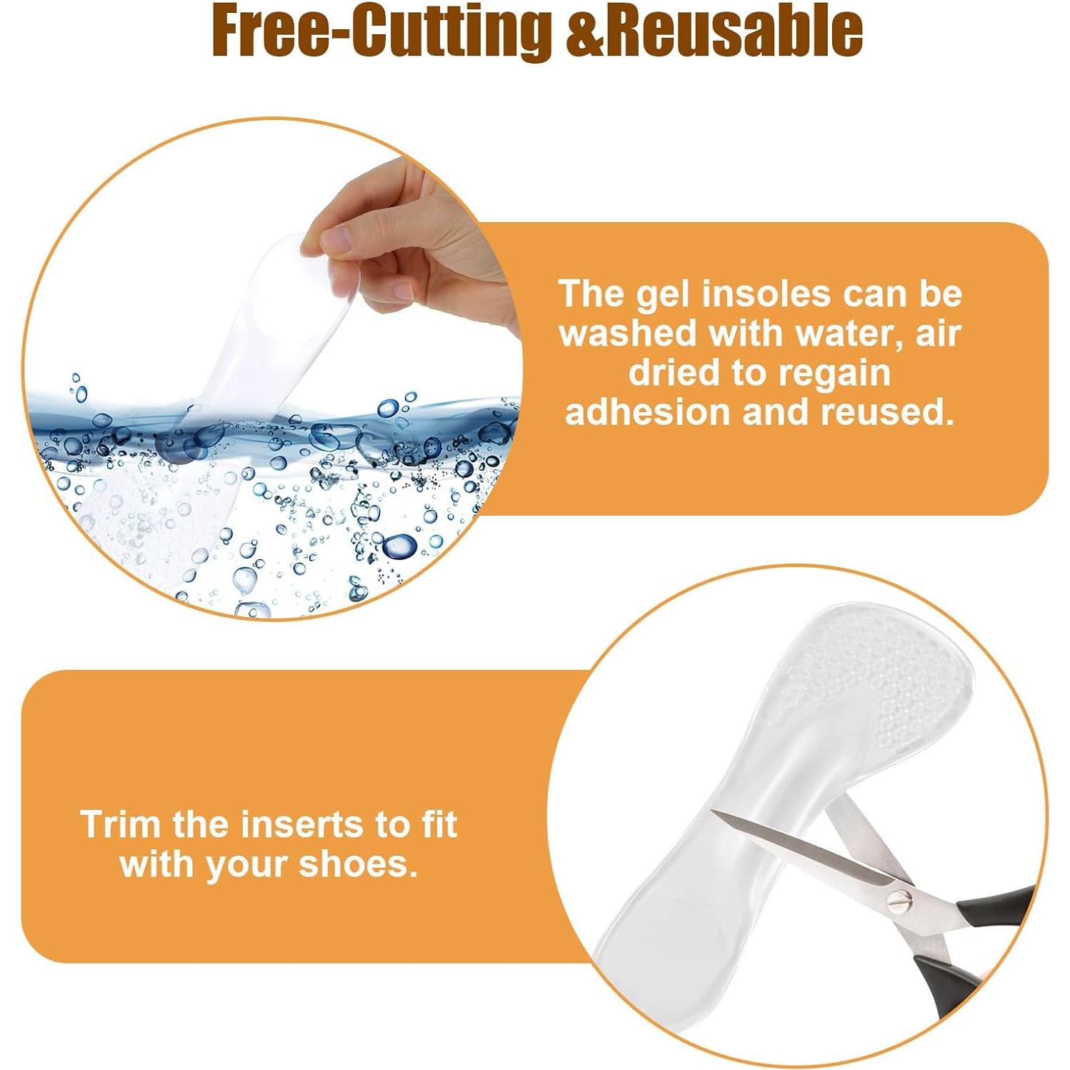 2 Pares Plantillas de Gel para Tacones Mujeres 6-7.5 Almohadillas