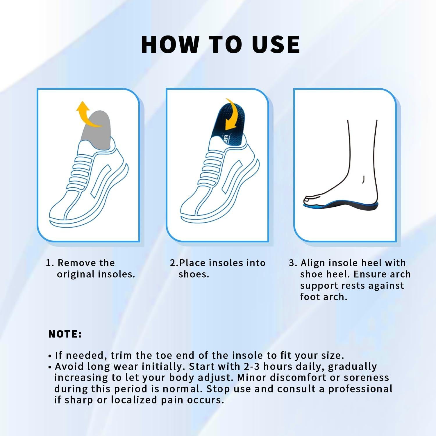 Plantillas Ortopédicas FEELLIFE para Fascitis Plantar - Hombres 9-9.5 / Mujeres 11-11.5