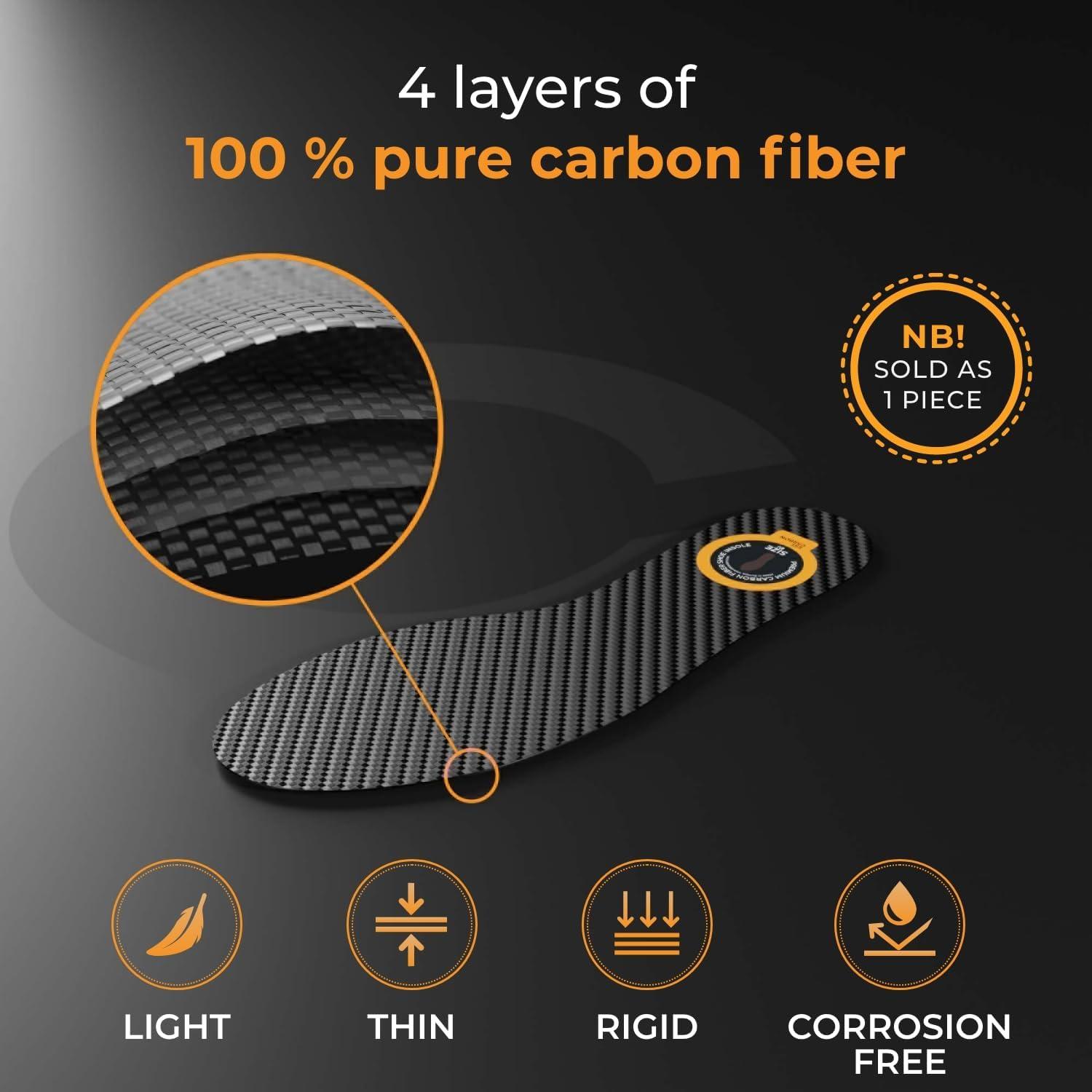 Plantilla ortopédica unisex Erismet OÜ de fibra de carbono 1 pc