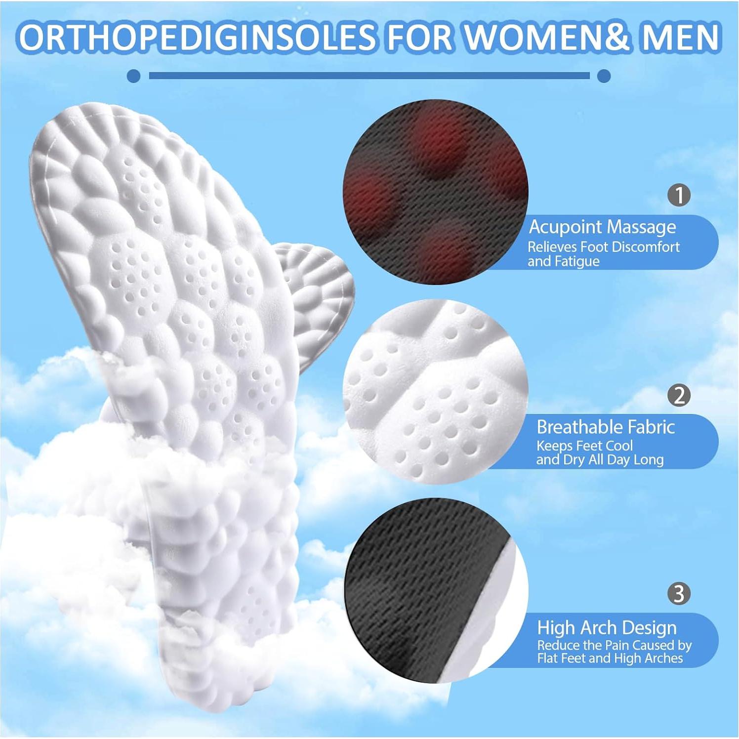 Plantillas 4D Cloud DWTWLE de espuma viscoelástica para hombres y mujeres