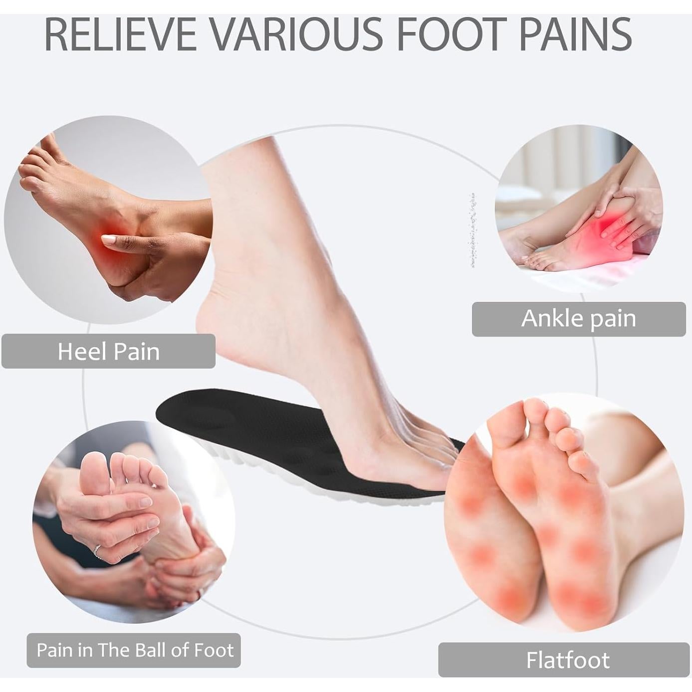 Plantillas 4D Cloud DWTWLE de espuma viscoelástica para hombres y mujeres