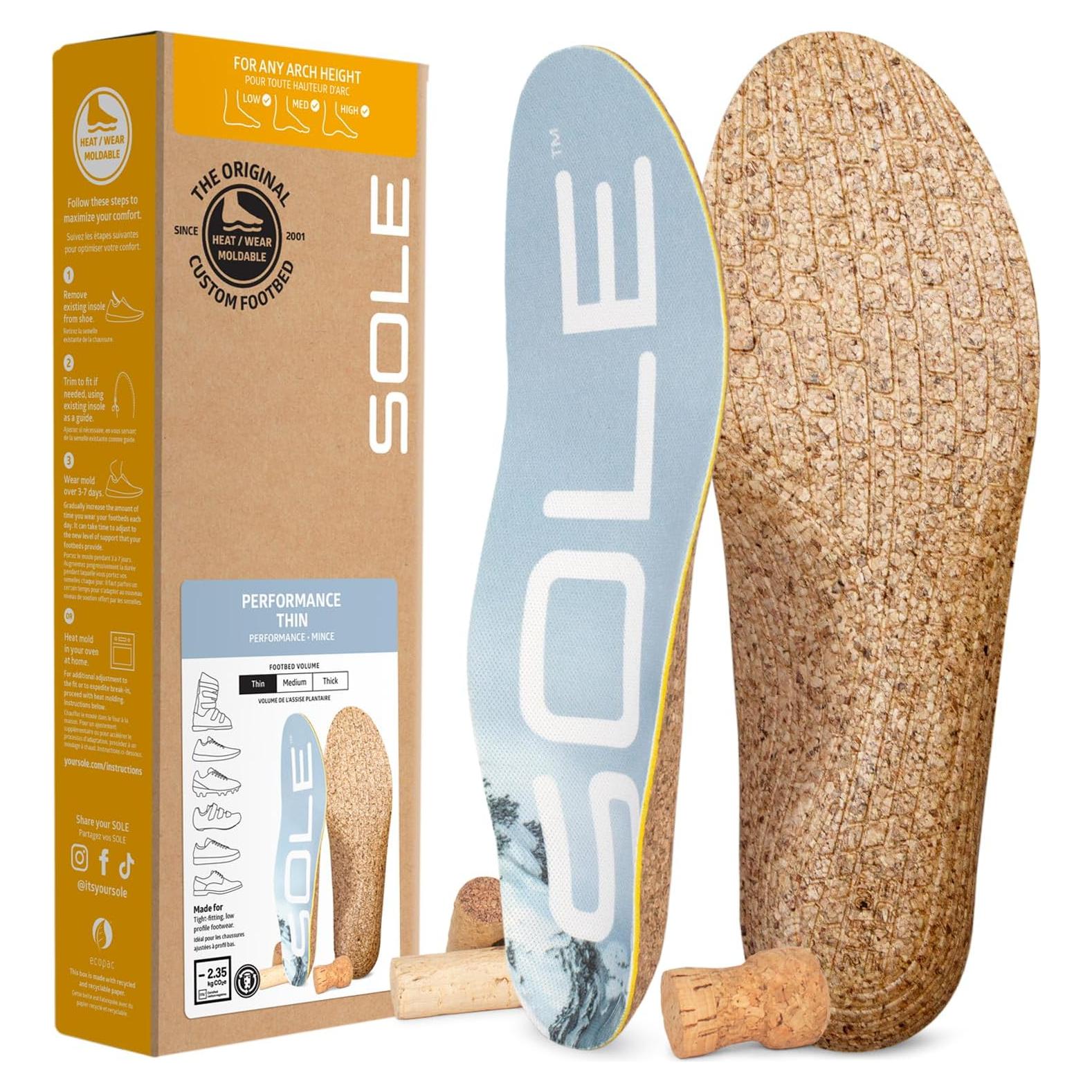 Plantillas ortopédicas SOLE delgadas para alivio de pies 3/5