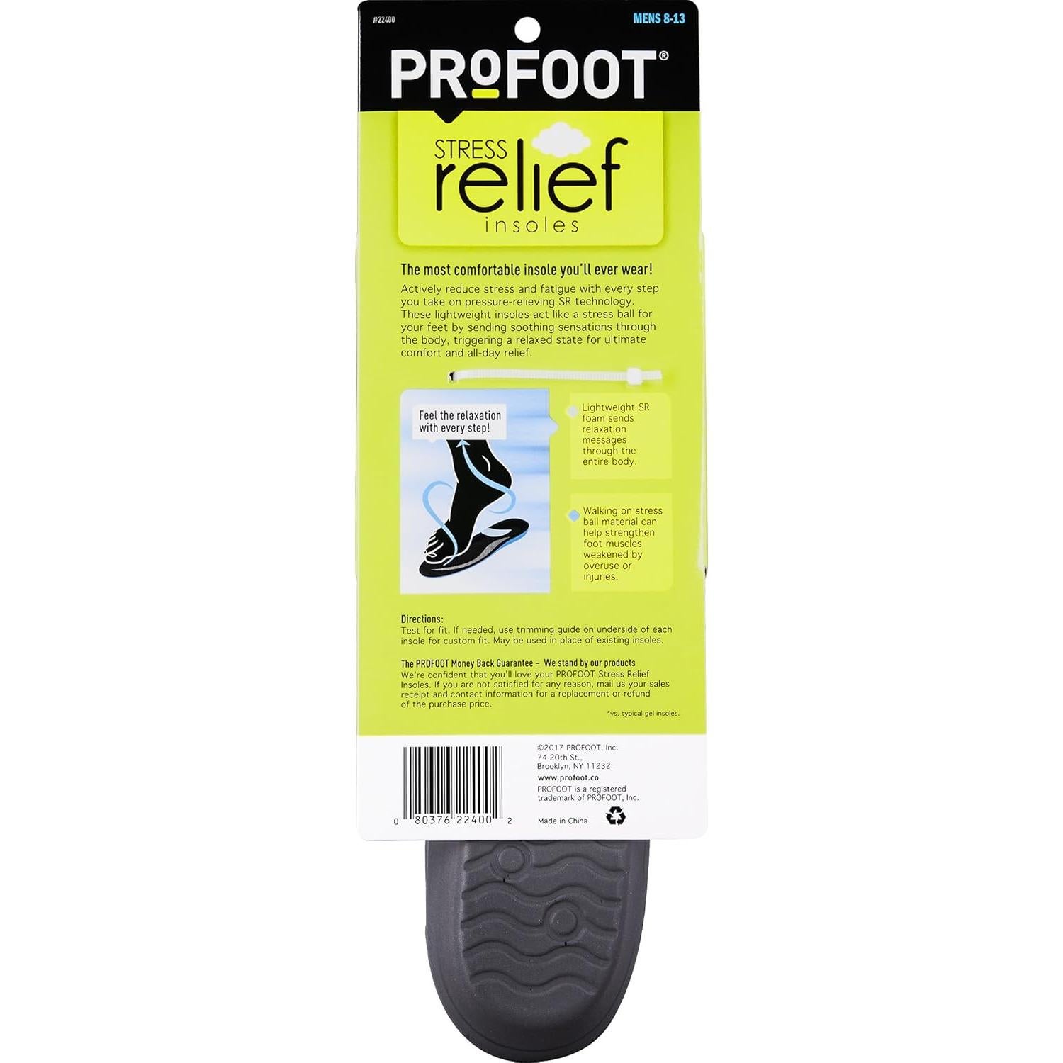 Plantillas Alivio Estrés Profoot Hombre 8-13, 1 Par